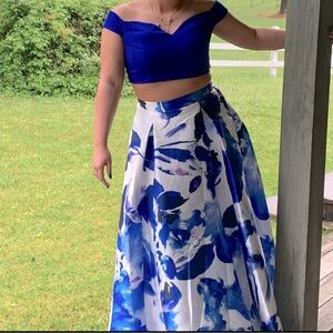 Blue and white two piece dress. Worn once.